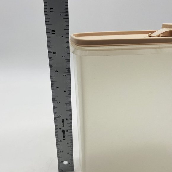 Vtg Tupperware Plastic Storage Container Clear Pink Lid 10" Tall Kitchen Cereal - Picture 7 of 8